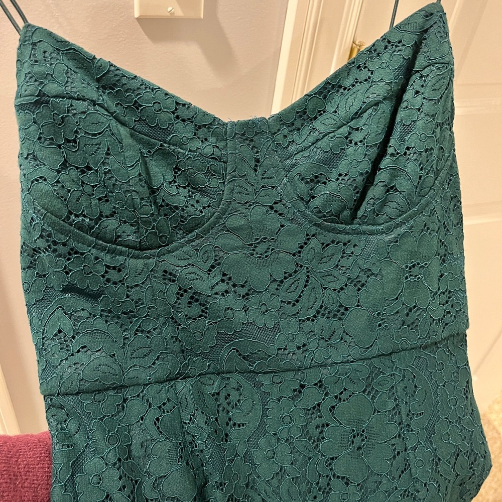 Emerald green lace dress
